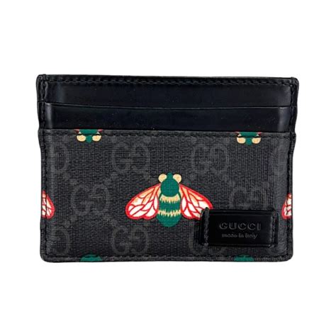 gucci card holder bee|Gucci bestiary leather card holder.